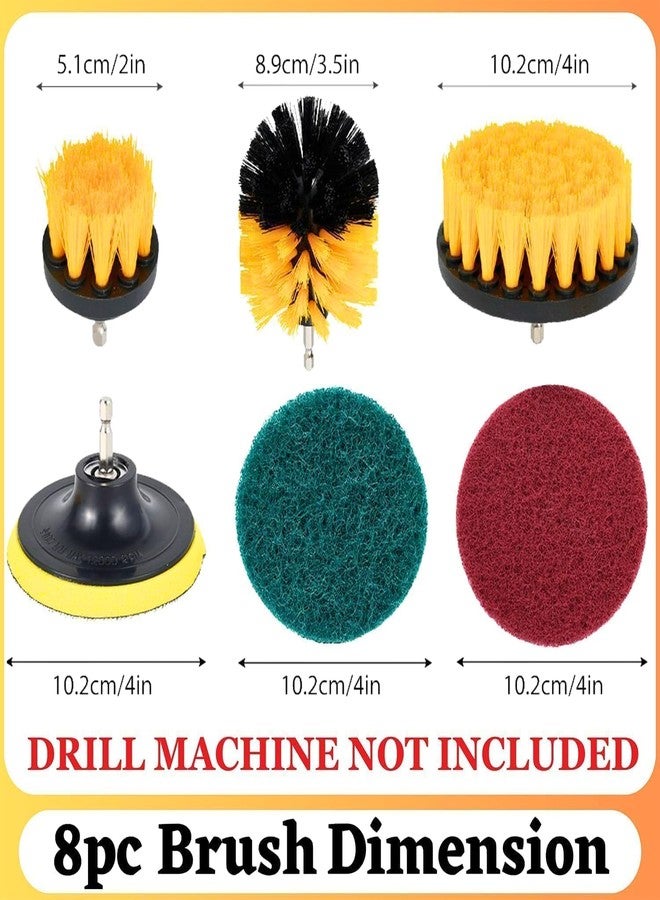 DARDRIS Power Drill Scrubber Brush Set 8PCS, Drill-Attachment Set, Scrubber Brush Scrub Pads for Bathroom Surfaces, Floor, Tub, Shower, Grout, Tile (Drilling-Machine NOT Included) - Image 5